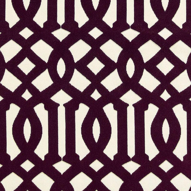 Hollywood Regency Sample - Schumacher Imperial Trellis Velvet Fabric in Byzantine For Sale - Image 3 of 3