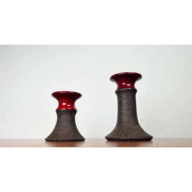 Mid-Century Modern Danish Studio Pottery Candleholder from Lehmann Pottery, 1960s, Set of 2, in Very Good conditions....