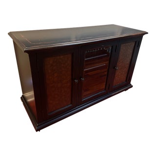 Hooker Telluride Plasma Console With Brass in Distressed Black Finish For Sale
