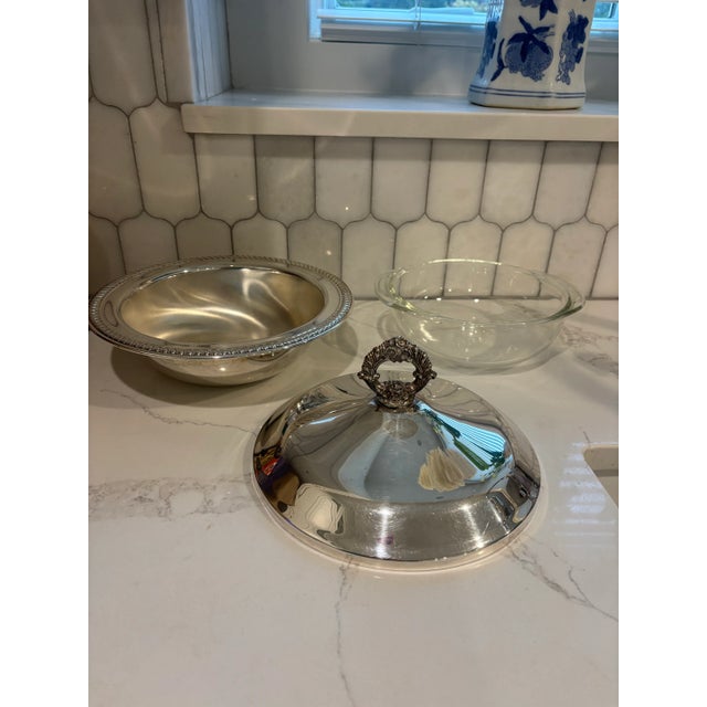 French Late 20th Century Silver Plated Serving Bowl Dish For Sale - Image 3 of 7