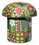 Mushroom Ottoman in Green Garden Hand Block Printed Fabric For Sale