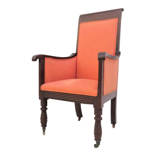 19th Century Empire Acanthus Carved Armchair For Sale