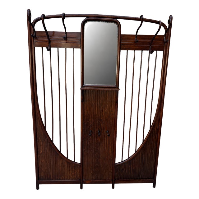 Art Nouveau Bentwood Wardrobe in the style of Thonet, 1910 For Sale