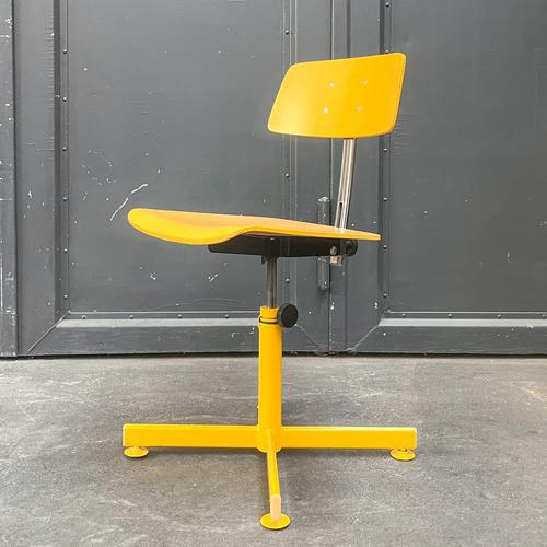 Vintage Yellow Wooden Desk Chair For Sale - Image 12 of 18