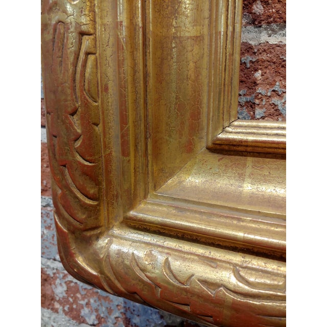 Art Nouveau Style 22 K Gilded Carved Wooden Frame by Vandauren 23x26" For Sale - Image 4 of 11