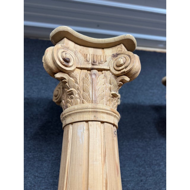 Wood Set of Four Monumental Corinthian Style Pine Architectural Columns For Sale - Image 7 of 10