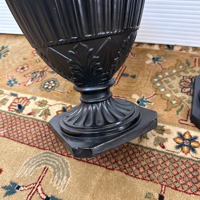 Black Neoclassical Basalt Ware Vases, Pair For Sale - Image 8 of 12