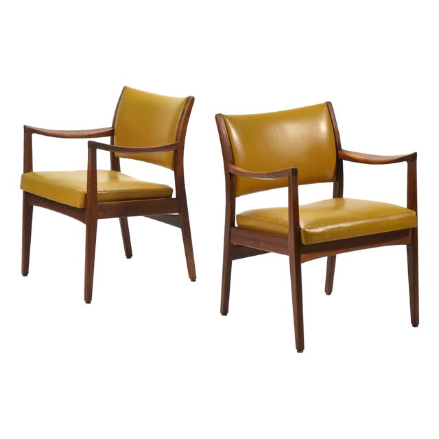 Walnut Armchairs by Johnson Chair Co. (Pair) For Sale
