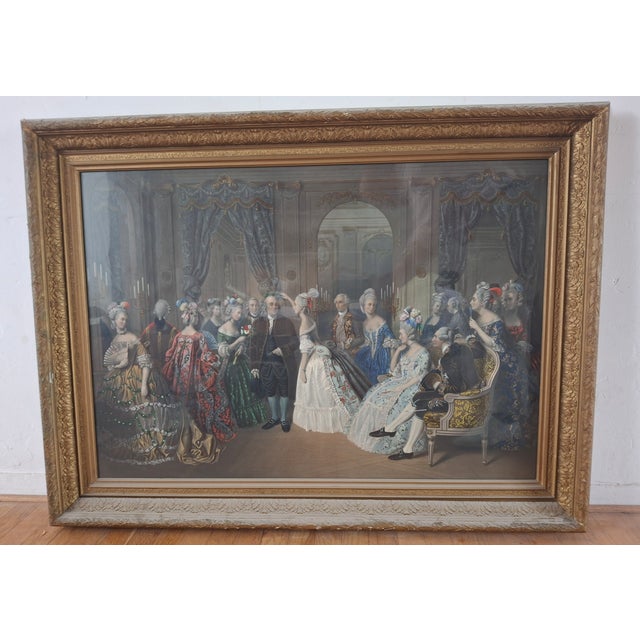 Fine reproduction of the John Smith Lithograph of 1778 entitled "Franklin reception at the court of France" This...