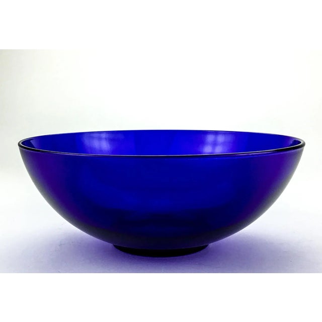Gorgeous deep blue with purple undertones and a large size makes this bowl a perfect gift for lovers of Cobalt Blue Glass...