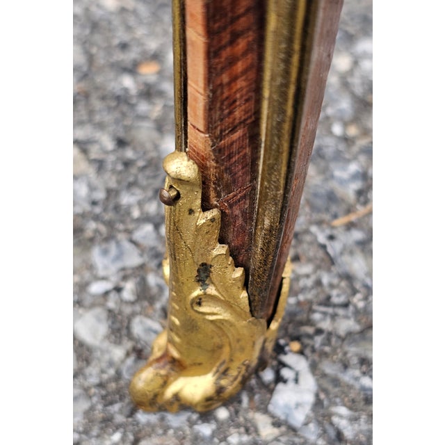Haentges Freres Attributed Gilt-Bronze and Kingwood Tulipwood Inlaid Gueridon. Paris, Circa 1890s For Sale - Image 11 of 12