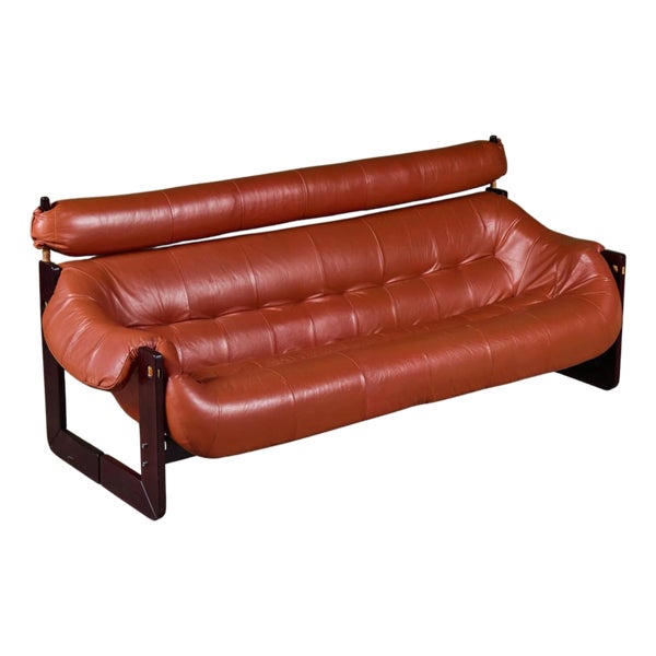 Percival Lafer MP-97 Leather Sofa with Extended Headrest | Chairish