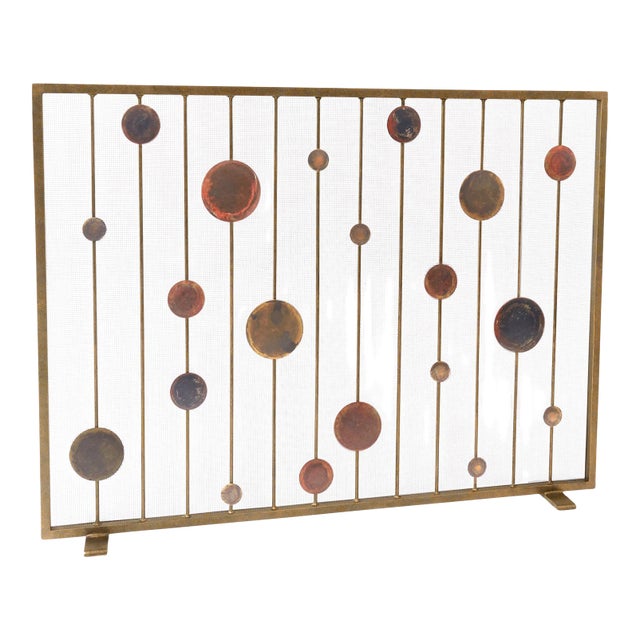 Striker Mid Century Modern Fireplace Screen For Sale
