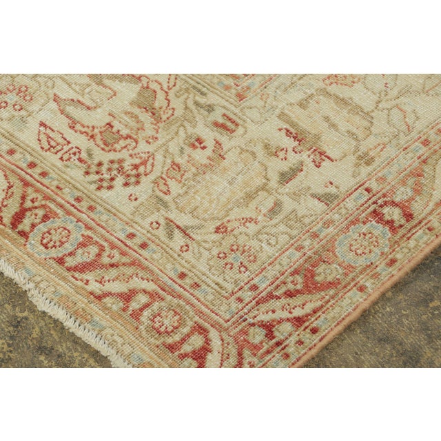 1920s Antique Persian Tabriz Rug in Green and Terracotta Floral Design - Rug & Kilim For Sale - Image 5 of 7