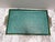 Midcentury Modern Turquoise Decor Tray With Gold Handles For Sale In Sacramento - Image 6 of 7