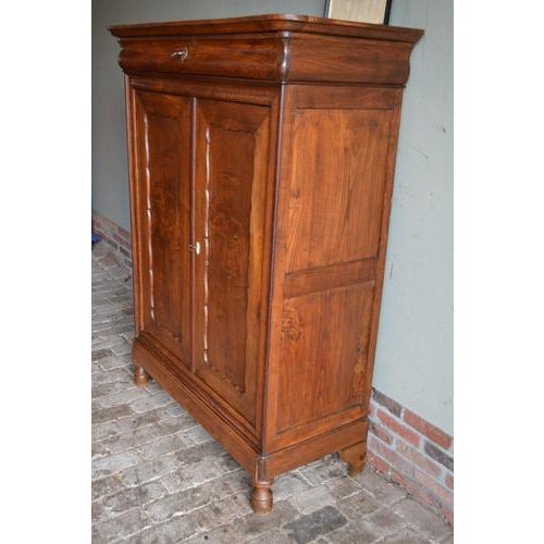 Wood Antique Biedermeier Fruitwood Girls Cupboard For Sale - Image 7 of 11