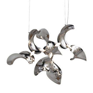 Dune 8 Cluster Pendant Light with Silver Polished Shades by Daniel Becker For Sale