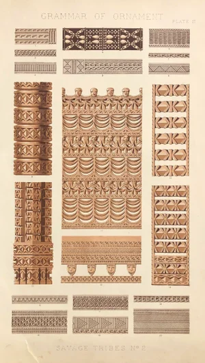Antique Owen Jones Grammar of Ornament Savage Tribes Patterns