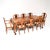An exceptional antique burr walnut Queen Anne style dining table and eight chairs. This was made in England, it dates from...