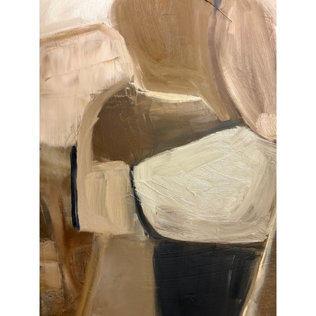 Contemporary 2026 Amanda Carol Collection Brown Tonal Abstract in Vintage French Frame For Sale - Image 3 of 7