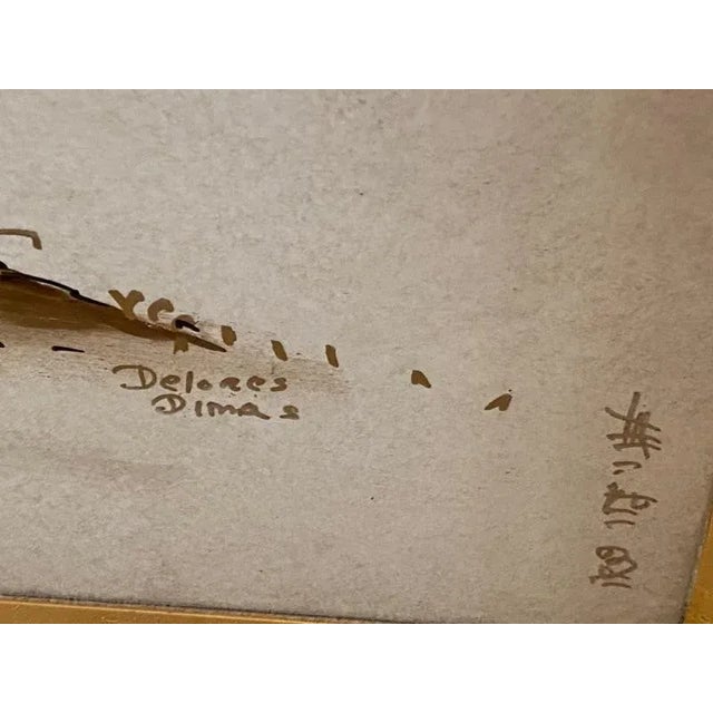 Cream 1960s Modern Brass & Handpainted Asian Scene Sideboard For Sale - Image 8 of 9