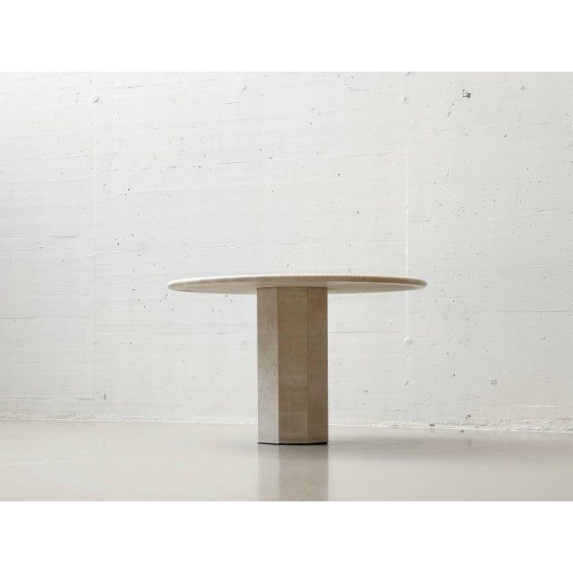 Round Table in Travertine, Italy, 1970s For Sale - Image 4 of 16