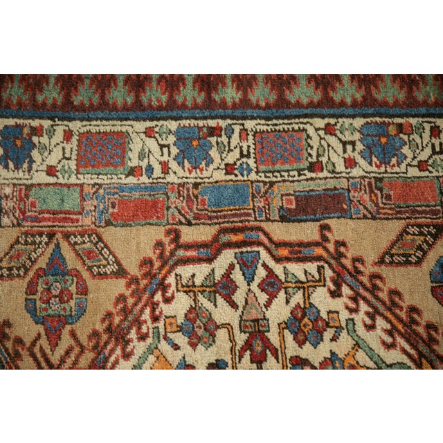 1930s Vintage Persian Serab Geometric Medallion Wool Rug Runner For Sale - Image 10 of 12
