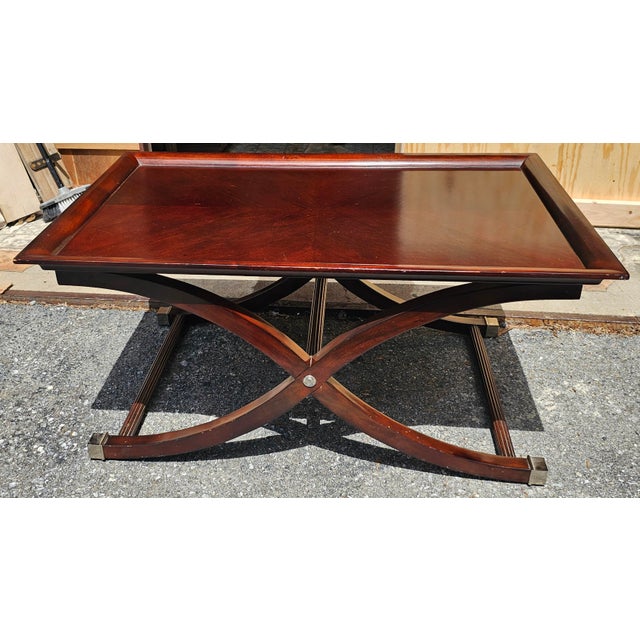 Contemporary English Antique Style Stained Fruit Tray Top Coffee Table For Sale - Image 9 of 10