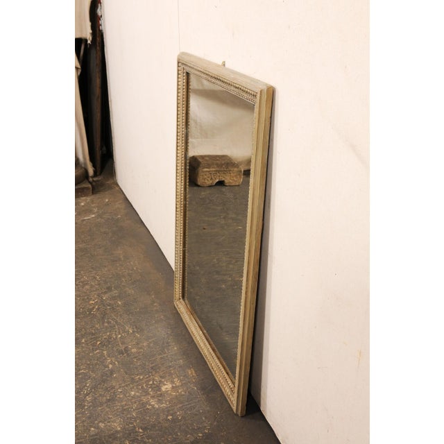 19th Century 19th Century French Classical Taupe Painted Wood Wall Mirror For Sale - Image 5 of 10