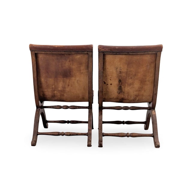 Mid 20th Century Vintage Chairs in Almazan Oak and Leather by Pierre Lottier, 1950s, Set of 2 For Sale - Image 5 of 11