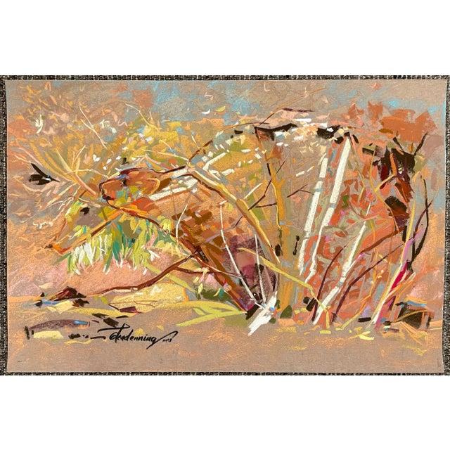 Impressionist Susan Glendenning Bear in Landscape Pastel For Sale - Image 3 of 3
