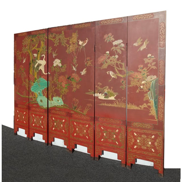 Gorgeous Screen in Good Antique Condition. Solid and Firm. There is Wear to the finish that is usual for its age. The...