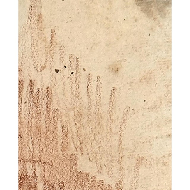 1910s Early 1900's Antique French City Scene Drawing on Paper in Sepia Crayon, Signed by French Artist Maurice De Lambert With Mat For Sale - Image 5 of 5