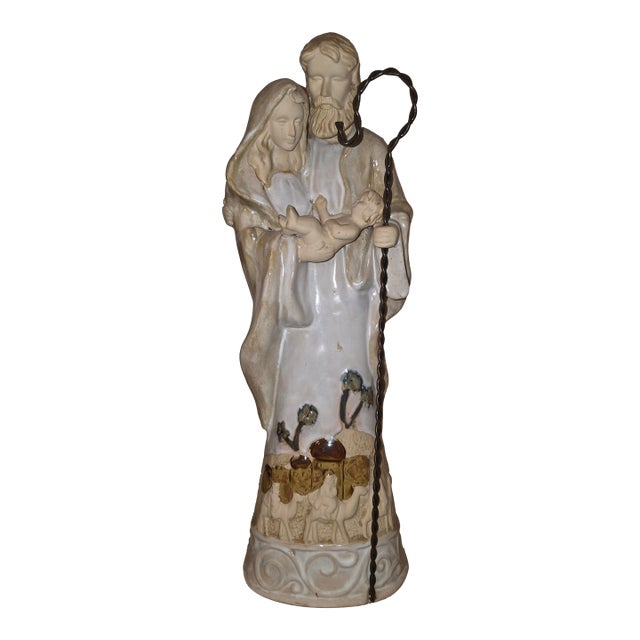Vintage Ceramic Holy Family Statue For Sale
