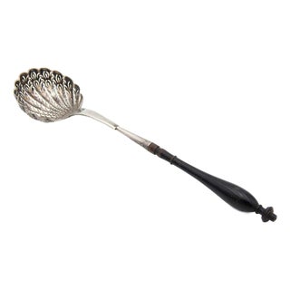 Silver Sprinkling Spoon with Cutouts on the Shell For Sale