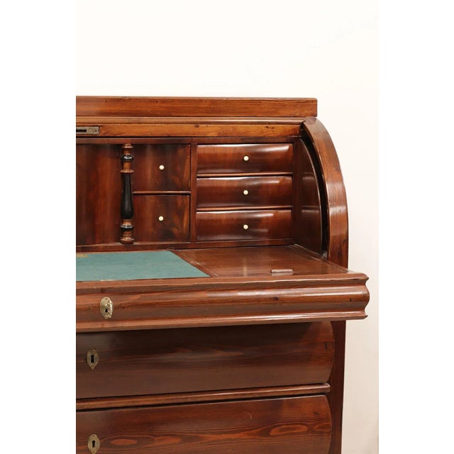 Biedermeier Cylinder Secretaire, 1870 For Sale - Image 3 of 4