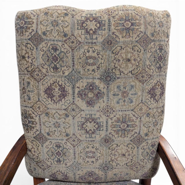 Early 20th Century Louis XIII-Style High-Back Wood Armchair With Tapestry Upholstery For Sale - Image 11 of 13