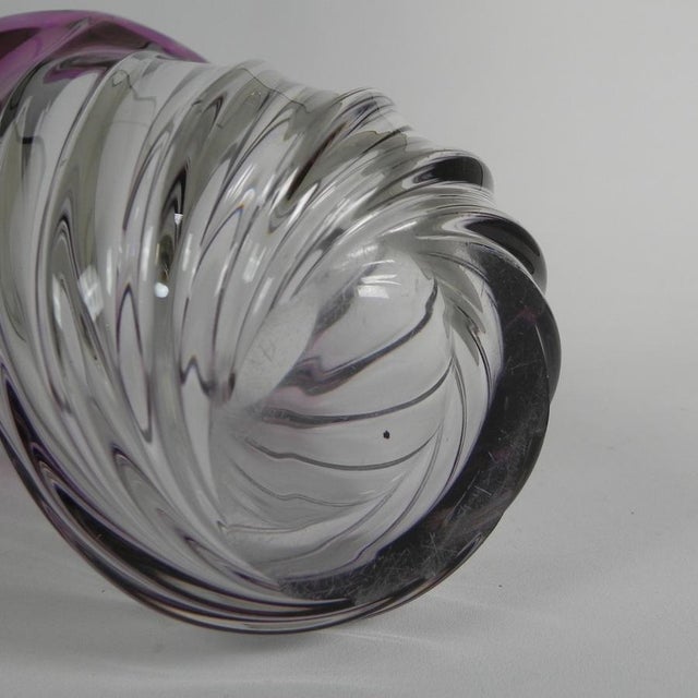 Torsade Vase from Val Saint Lambert, 1950s For Sale - Image 12 of 13