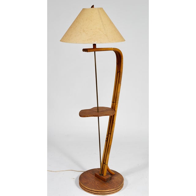 1960s Vintage Bamboo Googie Style Floor Lamp For Sale - Image 5 of 7