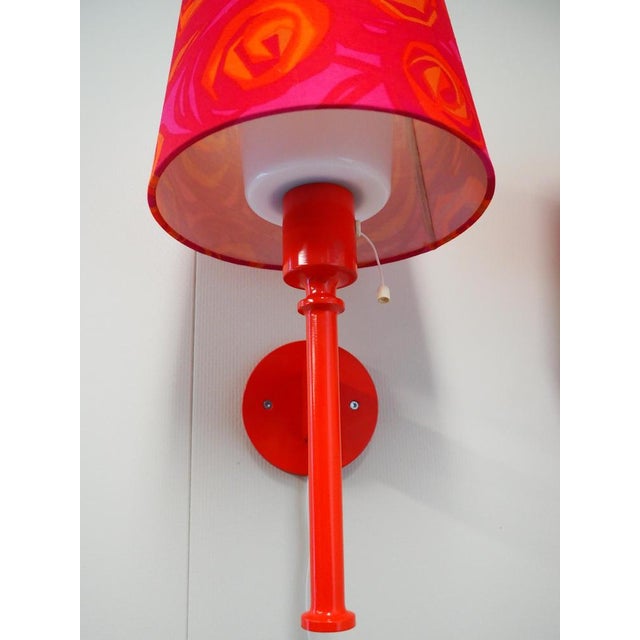 Red Wall Lamps by Uno & Östen Kristiansson for Luxus, Sweden, 1970s, Set of 2 For Sale - Image 8 of 15