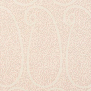 Sample - Schumacher Ambala Paisley Sisal Wallpaper in Blush For Sale