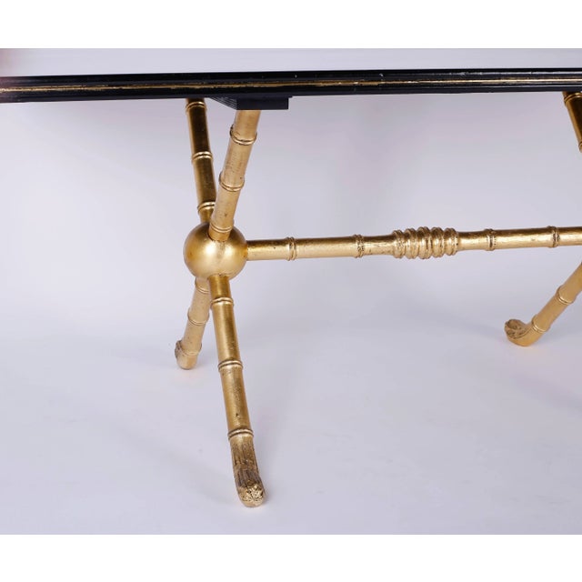 Early 20th Century Rectangular Black Lacquer and Gold Leaf Table For Sale - Image 5 of 9