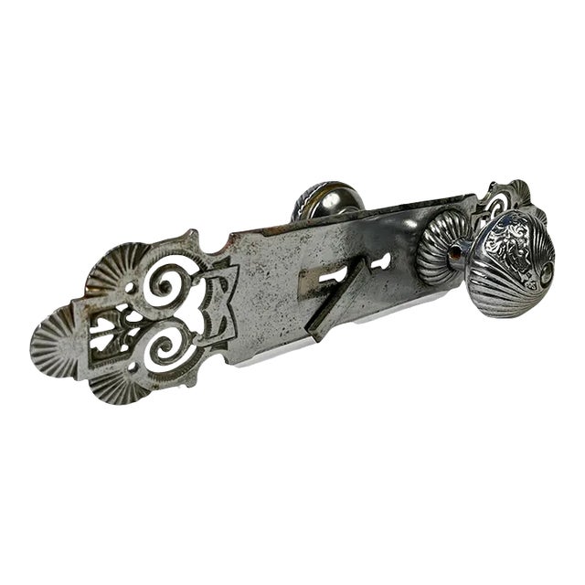1890s American Ornamental Door Knobs With Door Plate For Sale