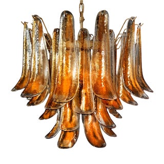 Italian Amber Petal Chandelier, 1995 For Sale