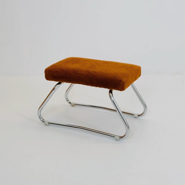 Mid-Century Modern Bauhaus Stool with Chrome Accents and Hidden Steps, 1960s For Sale - Image 11 of 11
