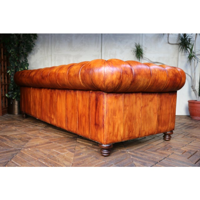 Vintage Chesterfield Brown Leather Sofa, 1980s For Sale - Image 11 of 18