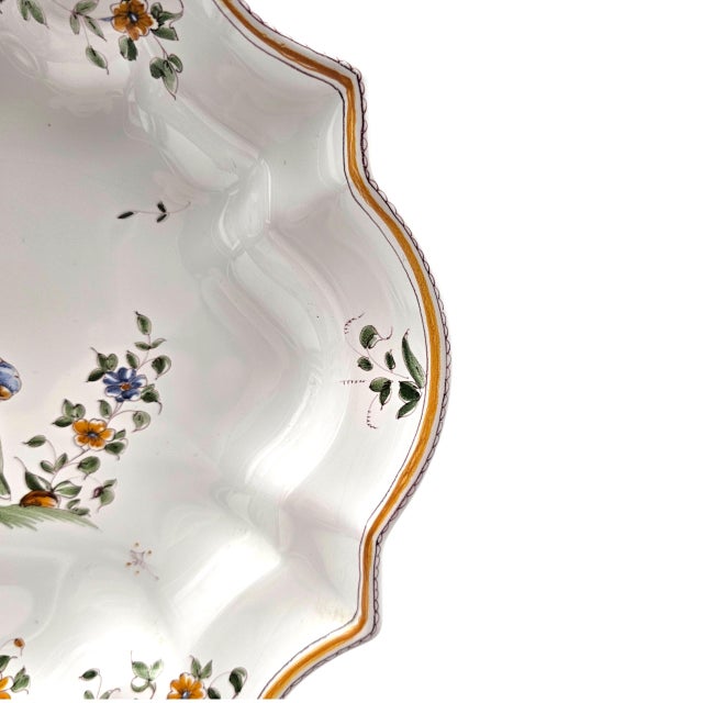 A. Faxil Moustiers Provence Faience Hand-Painted Scalloped Plates, Set of Three For Sale - Image 13 of 15