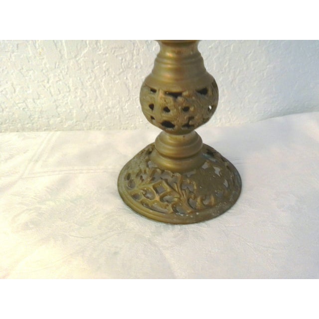 1970s 1970s Ornate Indian Brass Candle Holder For Sale - Image 5 of 7