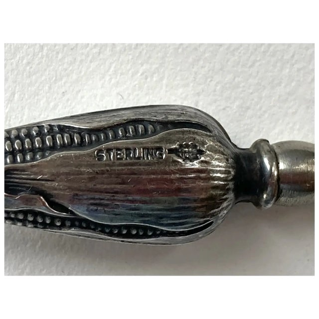 Victorian 1900 Set of Four | Webster Sterling Corn Holders, Solid .925 Handles / Spears For Sale - Image 3 of 3