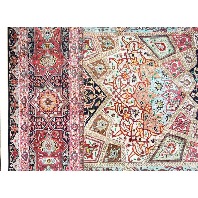 Late 20th Century Vintage Persian Qum Rug For Sale - Image 5 of 15